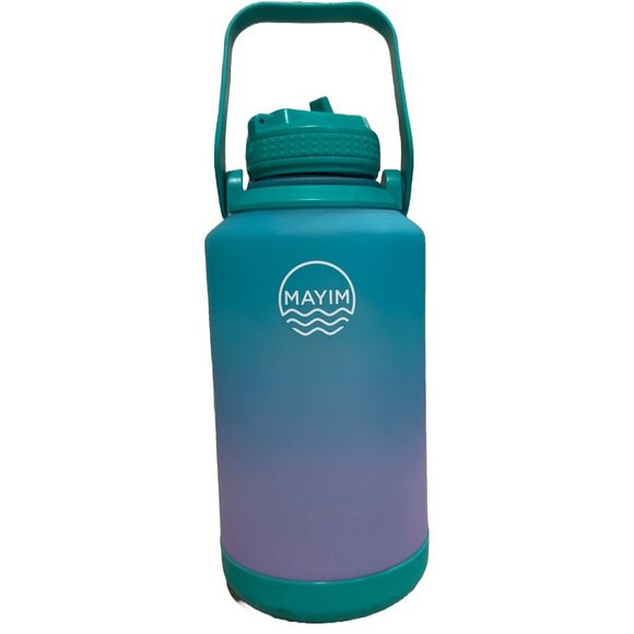 NWT Mayim Motivational Sports Water Bottle Green and  Purple w/ Handle 54 ounces - Picture 2 of 5